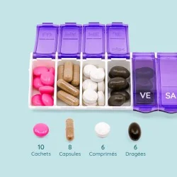 Pilulier hebdomadaire Anabox Box7 Violet