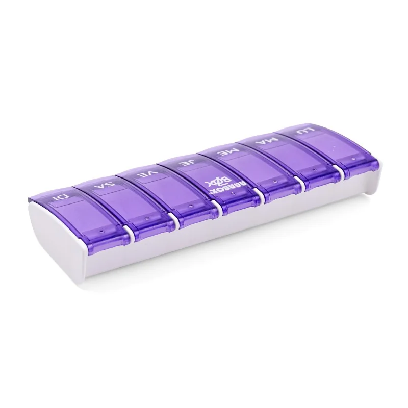 Pilulier hebdomadaire Anabox Box7 Violet