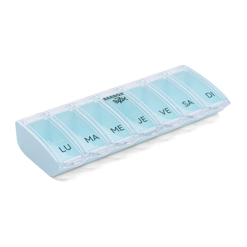 Pilulier hebdomadaire Anabox Box7 Bleu pastel