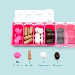 Pilulier hebdomadaire Anabox Box7 Rose Pastel