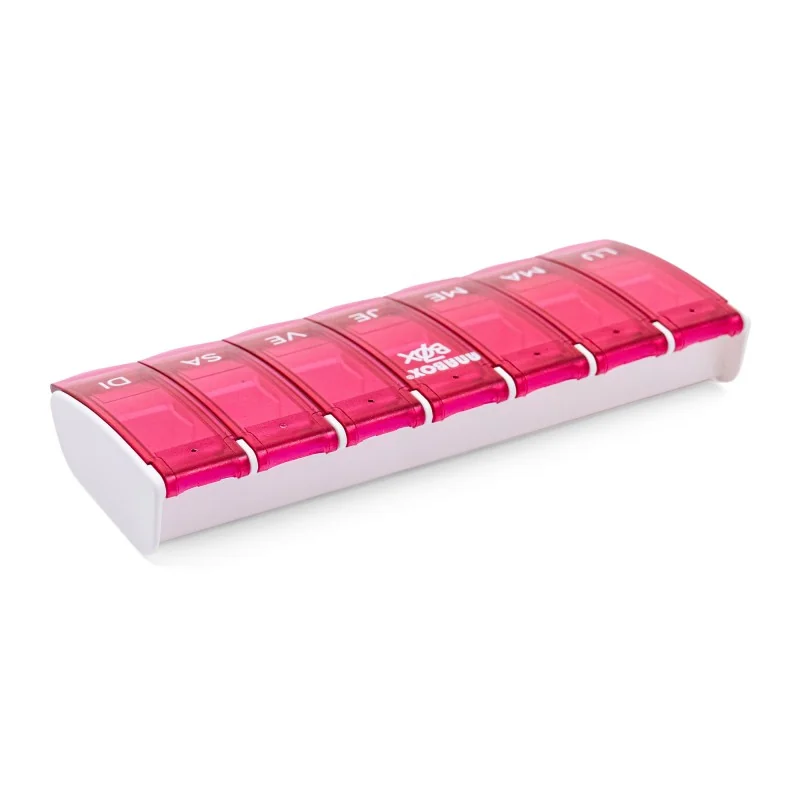 Pilulier semainier Anabox Box7 avec séparateur Rose