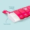 Pilulier semainier Anabox Box7 avec séparateur Rose