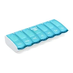 Pilulier semainier Anabox Box7 avec séparateur Turquoise