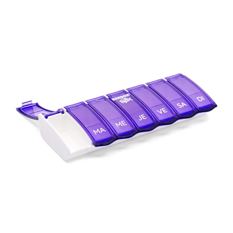 Pilulier Box7 violet avec étui noir