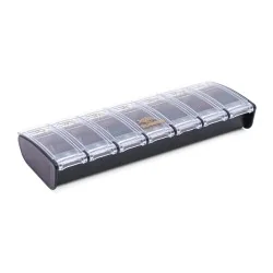 Pilulier Box7 noir avec étui de protection
