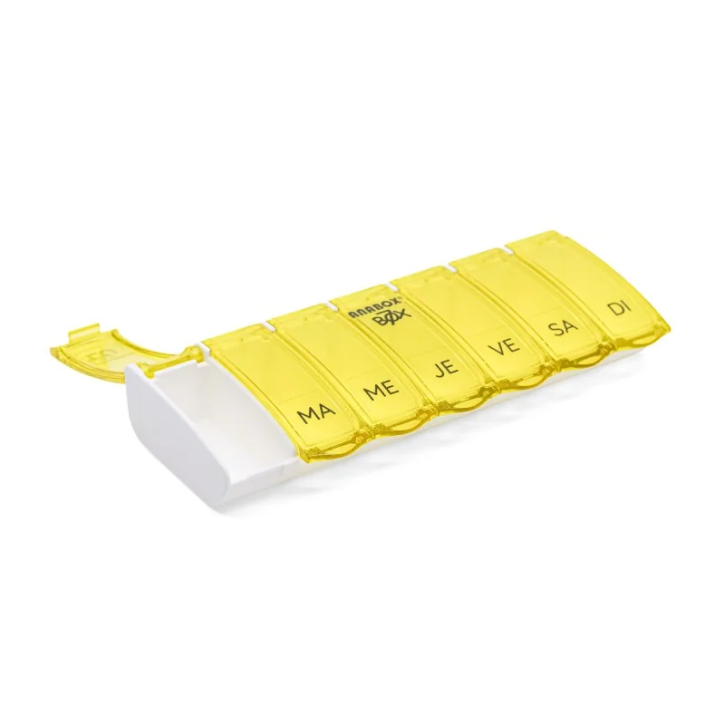 Pilulier Box7 jaune avec étui de protection