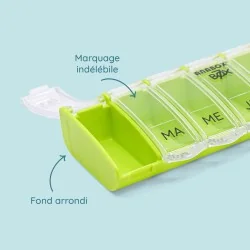 Pilulier hebdomadaire Anabox Box7 Vert Pastel