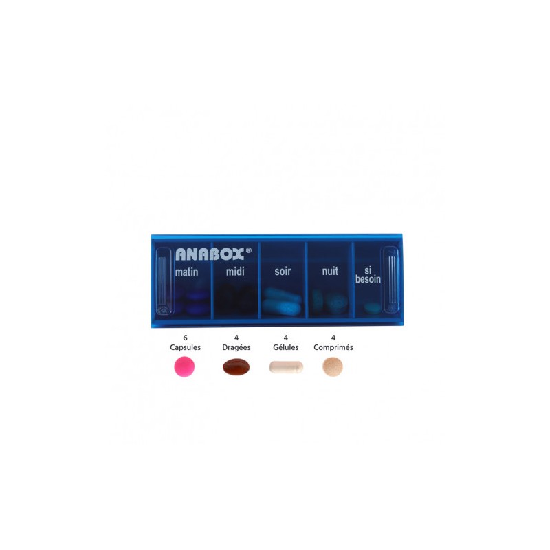 Pilulier journalier Anabox 5 prises par jour Bleu Ciel Pilulier journalier Anabox 5 prises par jour Bleu Ciel