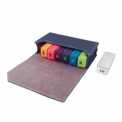 Pilulier semainier Anabox Multicolore Matin Midi Soir avec étui gris