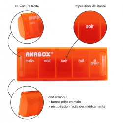 Pilulier journalier Anabox 5 prises par jour Orange - zoom
