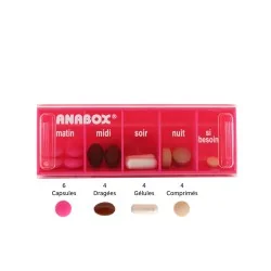 RECONDITIONNE Pilulier à la semaine Anabox Arc en ciel avec étui